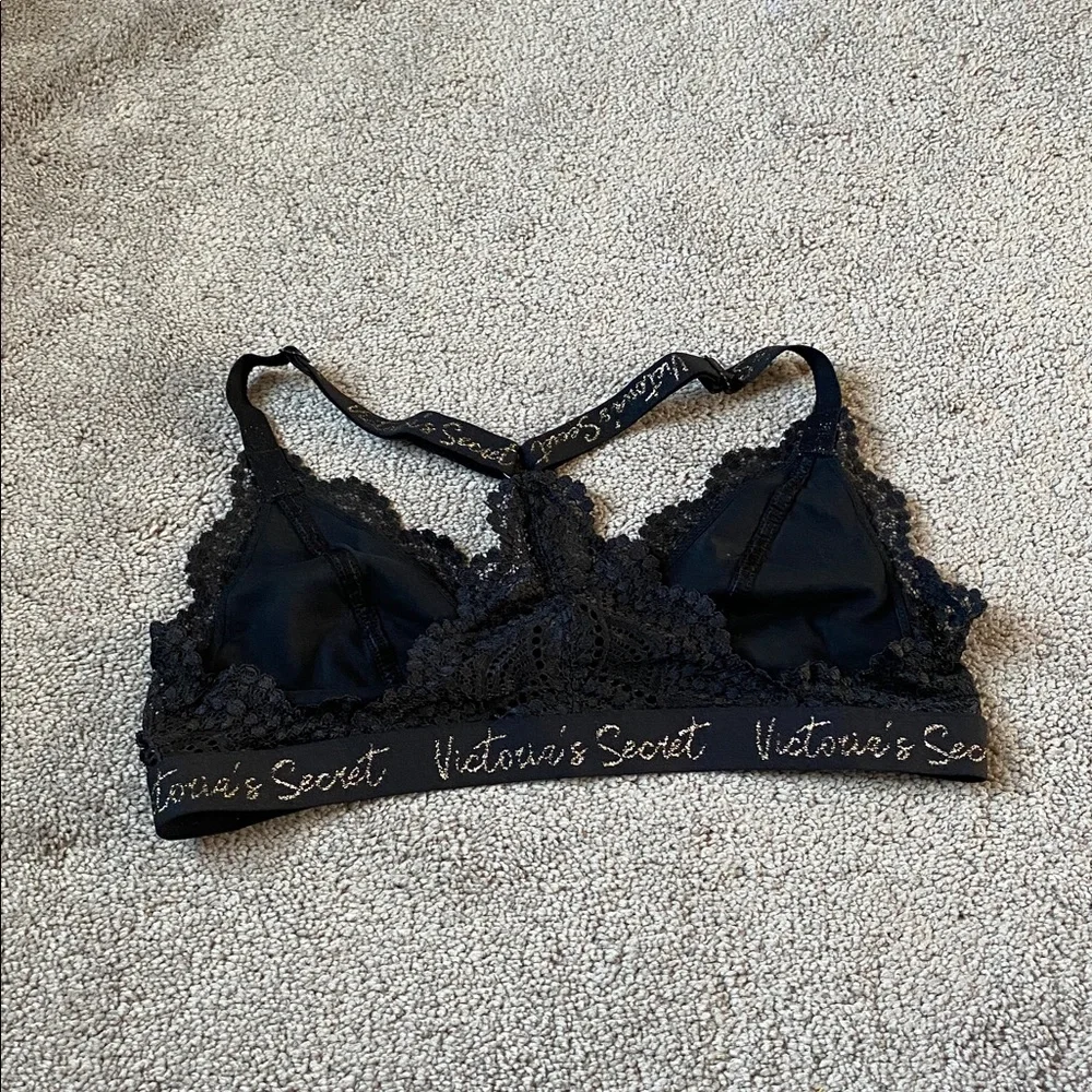 Victoria’s Secret Lace Bralette Bundle Black Blue Racerback Unlined SIZE S